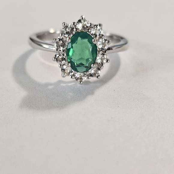 Genuine Paraiba Blue Opal Sterling Silver Ring Sz 7.5! - Picture 5 of 5